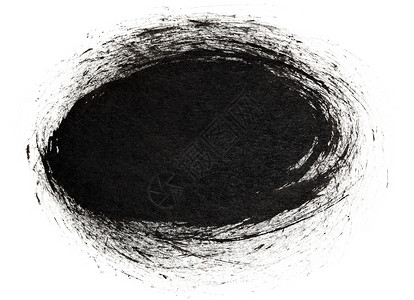 黑色圆圈底纹黑墨中风抽象背景背景