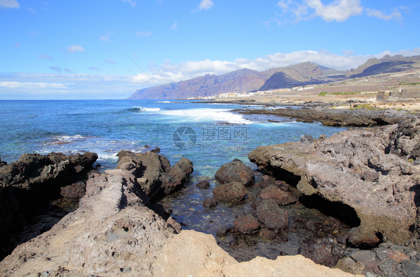 特内里费岛和洛斯吉甘特山脉的海岸背景卡纳里图片