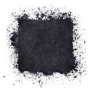 垃圾黑色污渍带有油漆污点的黑方Grunge抽象背景您自己的文本空间鼠标插图背景