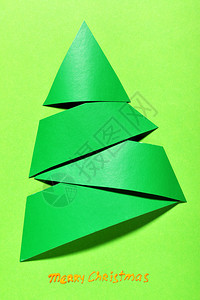 绿纸圣诞树图片