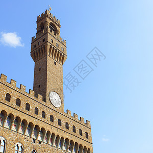 佛罗伦萨PalazzoVecchio塔带有复制空间图片