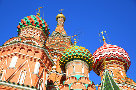 洋葱圆顶炮楼俄罗斯莫科圣巴西尔大教堂多姆斯背景