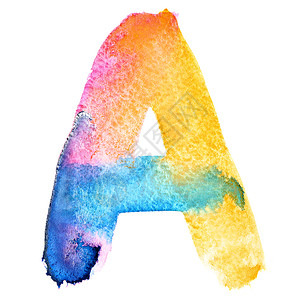 ABC字体字母A彩色水abc背景