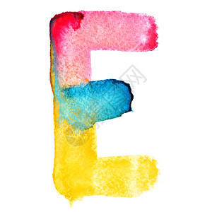 字母E彩色水abc图片