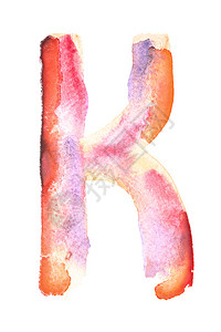 K手工制水彩色字母表图片