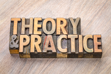 理论和实践旧木材纸质印刷块中的文字抽象背景图片