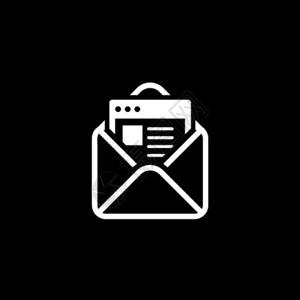 电子邮件营销图标平面设计图标单独说明应用符号或UI元素带信件的封图片