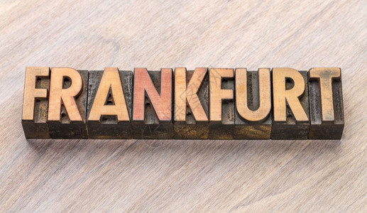 德国字体法兰克福文字摘要以旧式纸质印刷木制类型背景