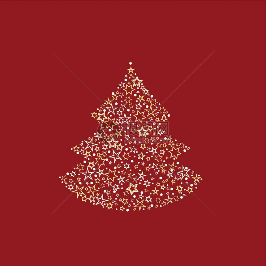圣诞树装饰的矢量插图图片