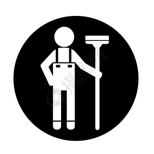 图标icon工具清洁人图标背景