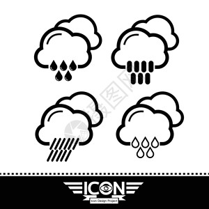 天气icon雨云图标背景