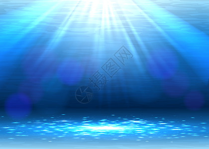 蓝色海底矢量背景图图片