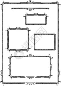各种艺术装饰框架标签设计同一风格背景图片