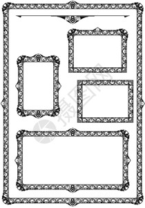 各种艺术装饰框架标签设计同一风格图片