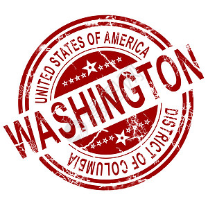 红色华盛顿邮票白背景3D翻版图片