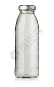 白色背景与剪切路径隔离的白汁瓶图片
