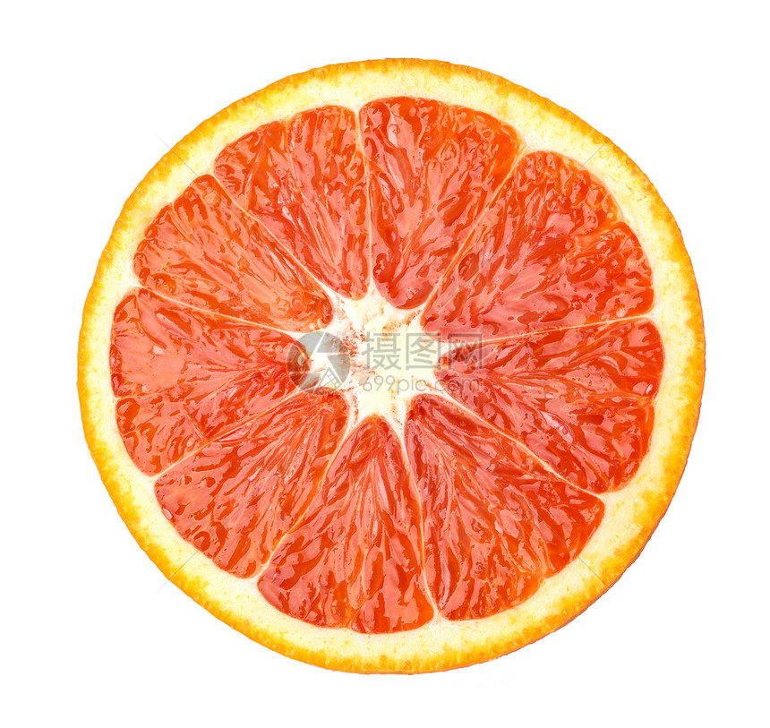 白色背景上隔离的红色橙特端图片