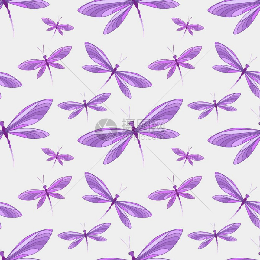 无缝龙尾蝇的模式矢量图解龙尾蝇的无缝模式图片