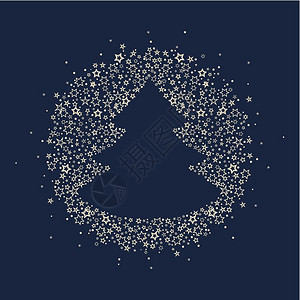 圣诞树装饰的矢量插图由星制作的圣诞树装饰贺卡快乐图片