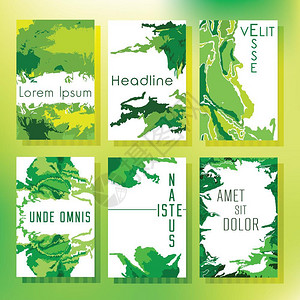 小册子14一套抽象风格的小册子和传单生态设计图片