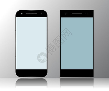 两部手机智能手机模拟设计移动电话两部智能矢量说明插画
