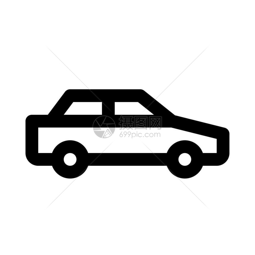 白色背景的轿车汽车卡通图图片