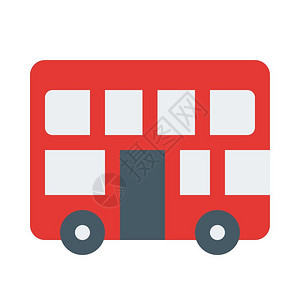 白色背景红色双立方公共汽车卡通图图片