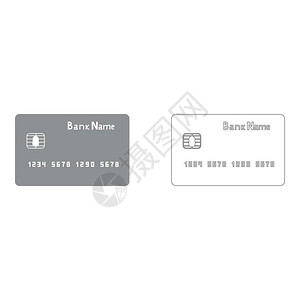 银行卡片灰色图示背景图片