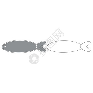 鱼灰色套件图标鱼灰色套件图标背景图片