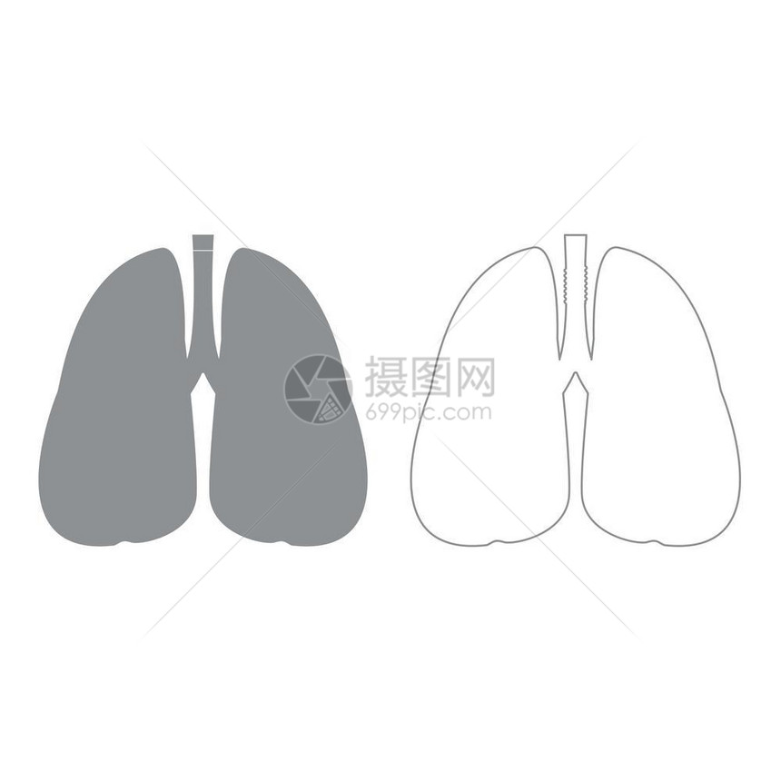 肺灰色套件图标肺灰色套件图标图片