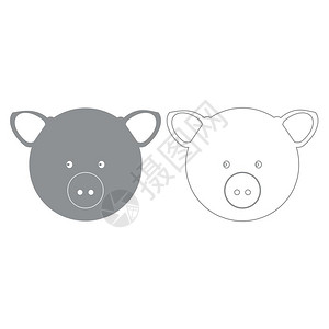 猪头灰色套装图标猪头灰色套装图标图片