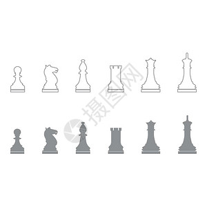 典当棋子象棋块图标插画
