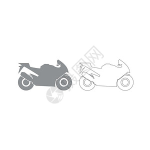 摩托车灰色集图标背景图片