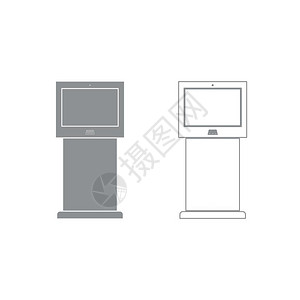 带有触摸屏灰色集图标的终端站点图片