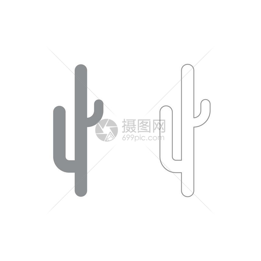 Cactus灰色集图标图片