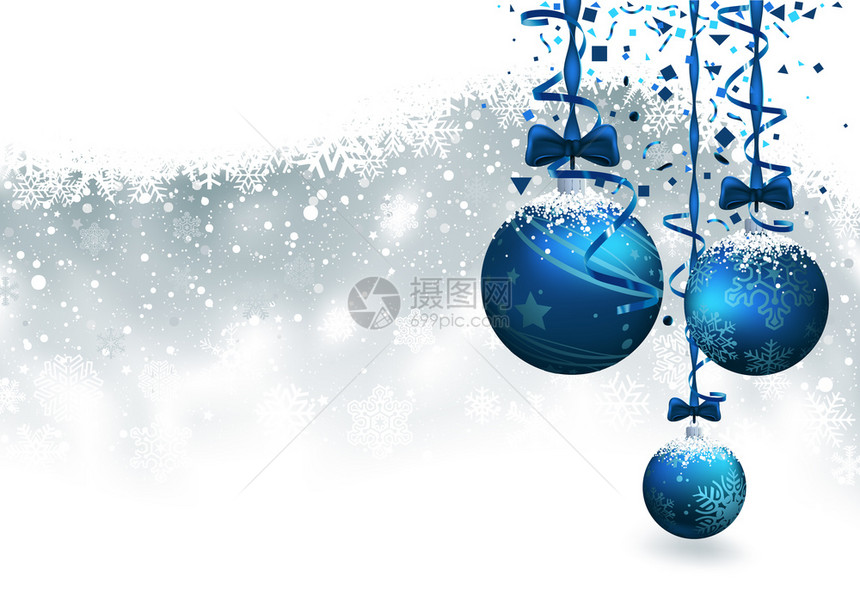 圣诞背景带蓝标词图片