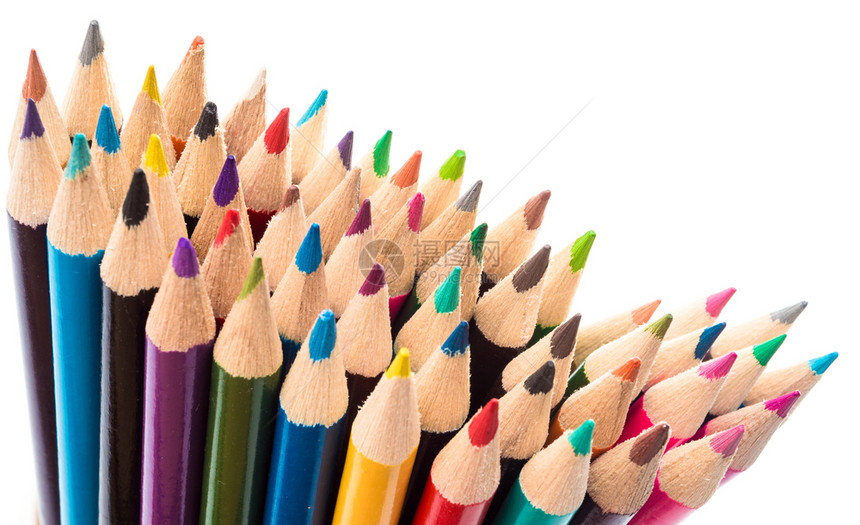 许多彩色铅笔艺术背景图片