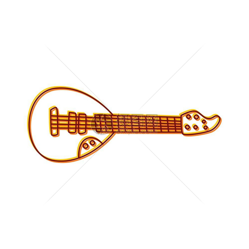 吉他音乐器Doodle素描卡通矢量吉他音乐器素描卡通矢量艺术图片
