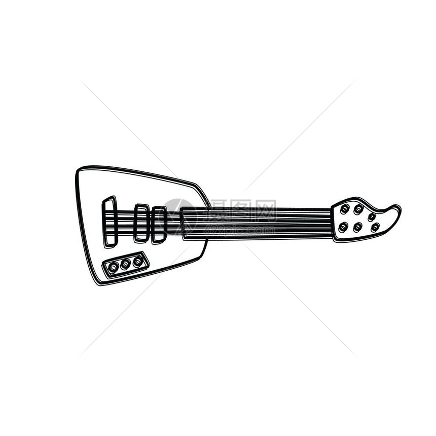 吉他音乐器Doodle素描卡通矢量吉他音乐器素描卡通矢量艺术图片
