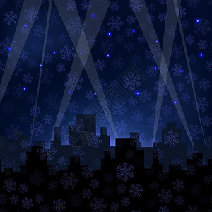 冬夜星空雪花背景图片