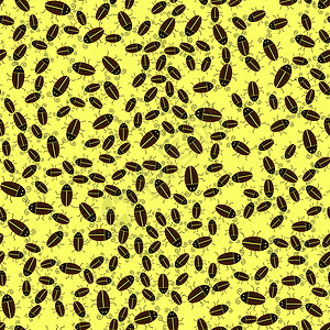 黄色背景上的虫子无缝模式概念虫子无缝模式图片