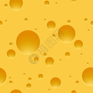 马樱丹瑞士干酪无缝模式瑞士干酪Edam或maasdam切片多孔黄色方形背景矢量说明插画