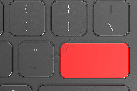 黑色键盘上的红输入键3D翻接图片