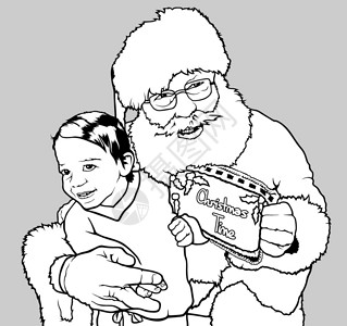 圣诞老人抱小男孩图片
