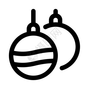 悬浮球装饰挂着圣诞节球插画