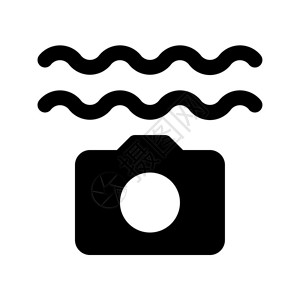 水下摄影防水相机图标插画