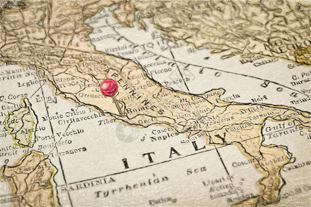 意大利1920年代古老的意大利带有罗马的红色推杆数字绘画效果应用图片