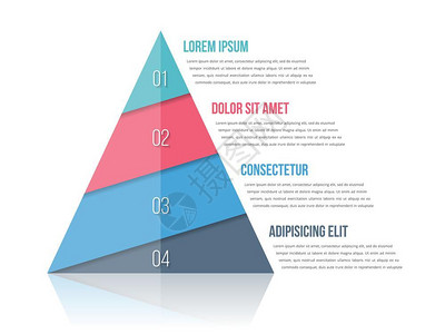 金字塔图包含四个要素的金字塔图包括数和文金塔信息模板矢量eps10插图图片