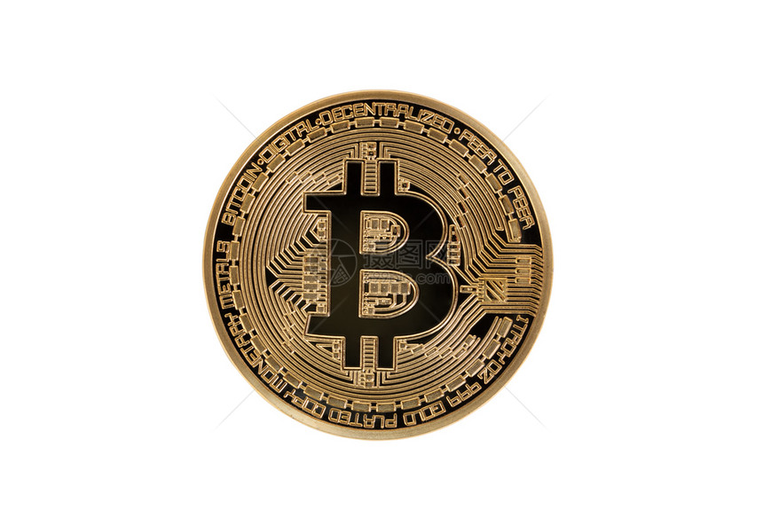 Bittcoin白背景上孤立的网络货币图片