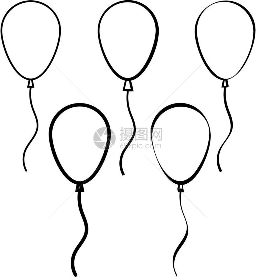 气球设计集氢填充气球矢量艺术说明图片
